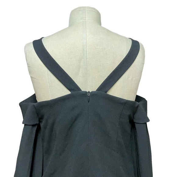 Tibi Black Cold-Shoulder Square Neck Dress Size US 2 - Picture 5 of 13
